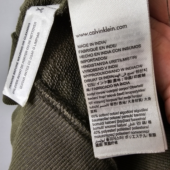 Calvin Klein sweatshirt crew neck khaki green knit top NWT Medium - Picture 11 of 12